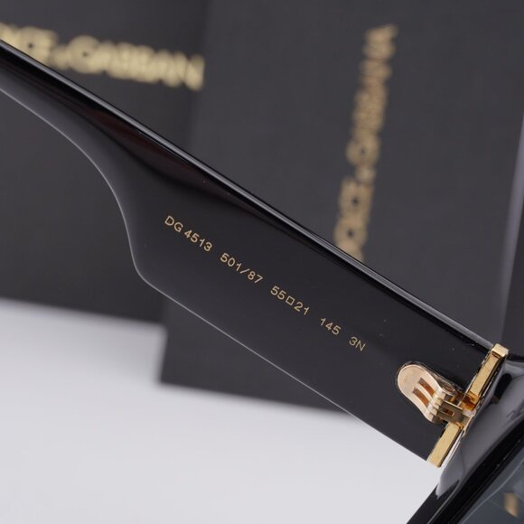 Dolce & Gabbana DG4513 501/87 Square Sunglasses - Shiny Black\\Grey main image 7